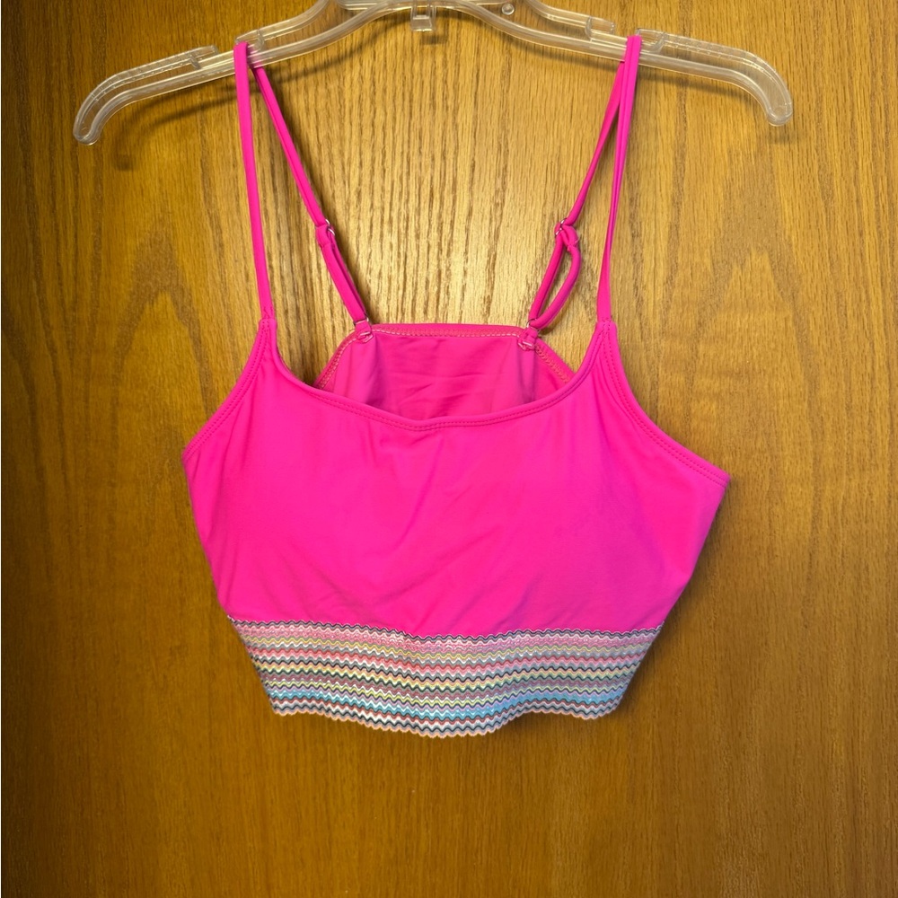 Colorful Zigzag Bathing Suit Top with Adjustable Straps